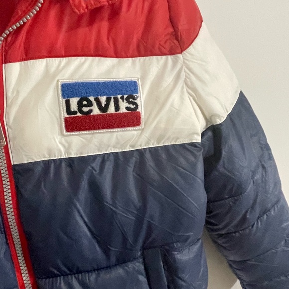 Levi's Red White Blue Boys Large Puffer Jacket - Picture 13 of 15